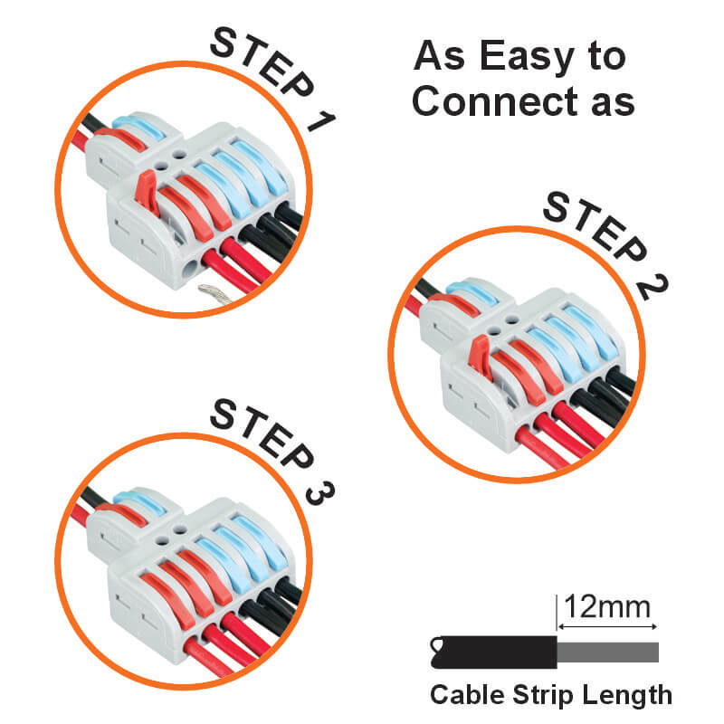 Step Splitter Color 2-Pole Splitter Connector Blocks | MajorTech